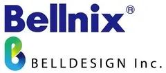 ベルニクス（Bellnix）およびベルデザイン（BELLDESIGN Inc.）の2社ロゴを縦並びで掲載した企業ロゴ画像。青色テキストと緑・青のシンボルマークで構成。
