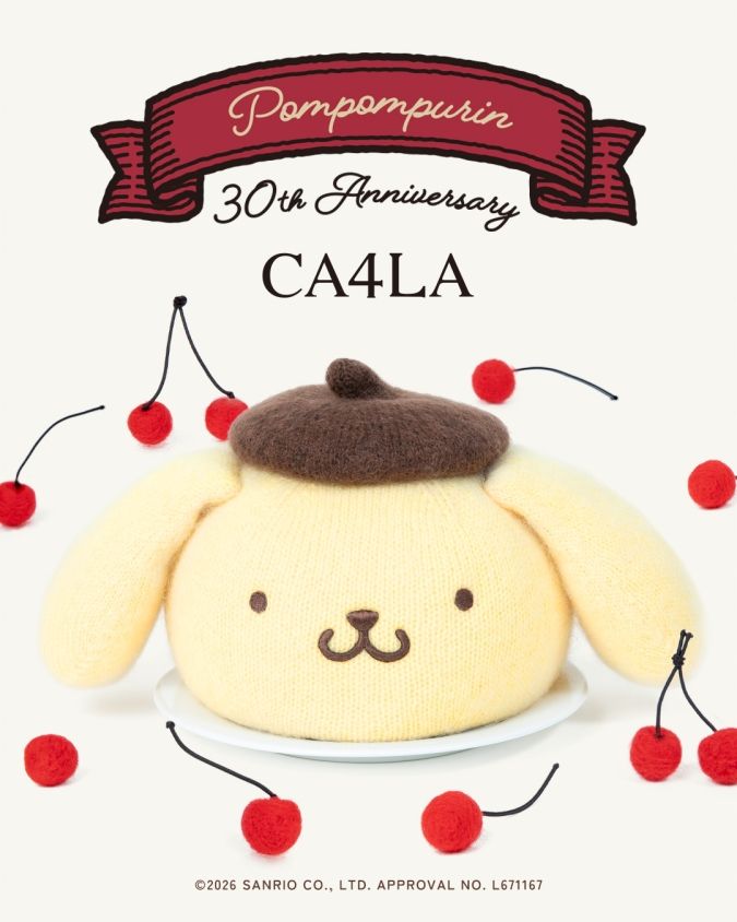 CA4LA ポムポムプリンコラボ POMPOMPURIN 30th Anniv. × CA4LA FACE HAT