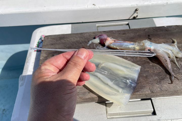 骨と残りの内臓を取り除く