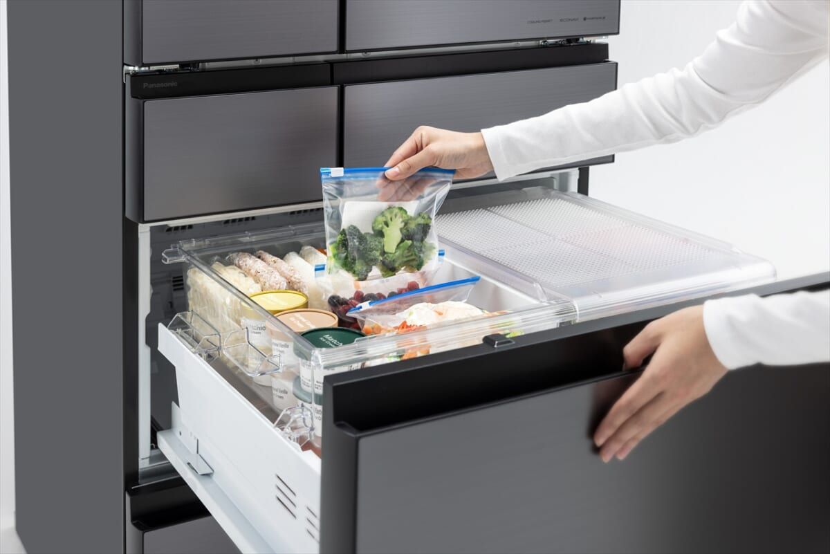 M●Sale東名　Panasonic ガラストップ　冷凍冷蔵庫 411L パナソニック新作】冷凍食品のおいしさそのまま90日間キープ！「霜つき