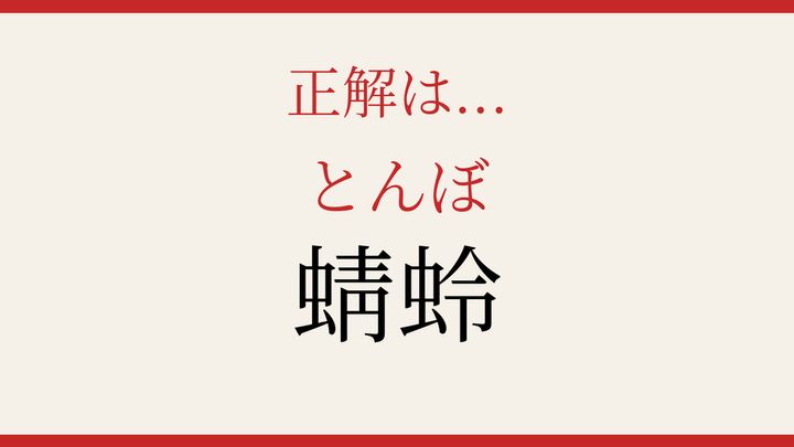 【難読漢字】これが読めたら博識！水辺を飛ぶあの昆虫の解答画像