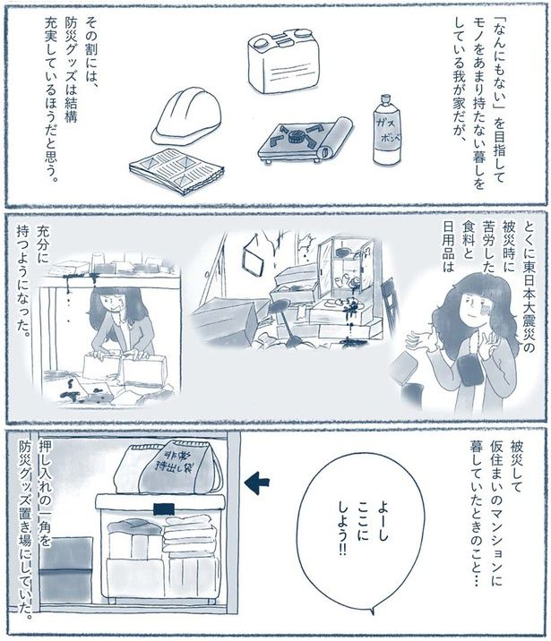 被災時に苦労した食料と日用品 （C）ゆるりまい／KADOKAWA