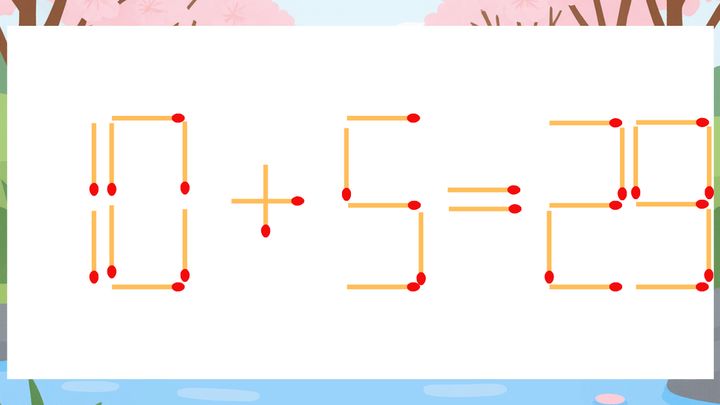 【マッチ棒クイズ】1本だけ動かして正しい式に：10+5=29？の問題画像