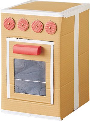 【段ボールで作るオーブン】ダイヤルだって動きます！ パン屋さんごっこが楽しめる、本格的な「オーブン」の作り方の画像1