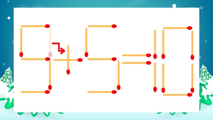 【マッチ棒クイズ】1本だけ動かして正しい式に：9-5=10？の解答画像