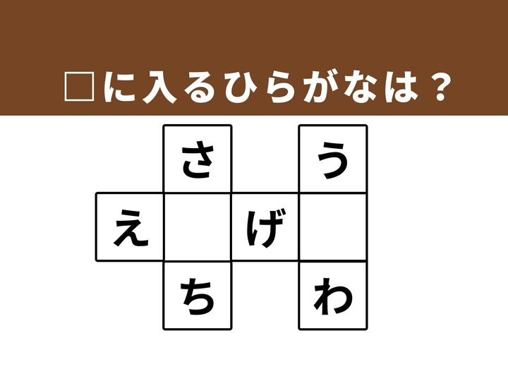 3つの言葉を完成させる、ひらがなクロスワードクイズです。多方向から言葉を探って、パッと答えがつながる瞬間の爽快感を満喫しましょう。