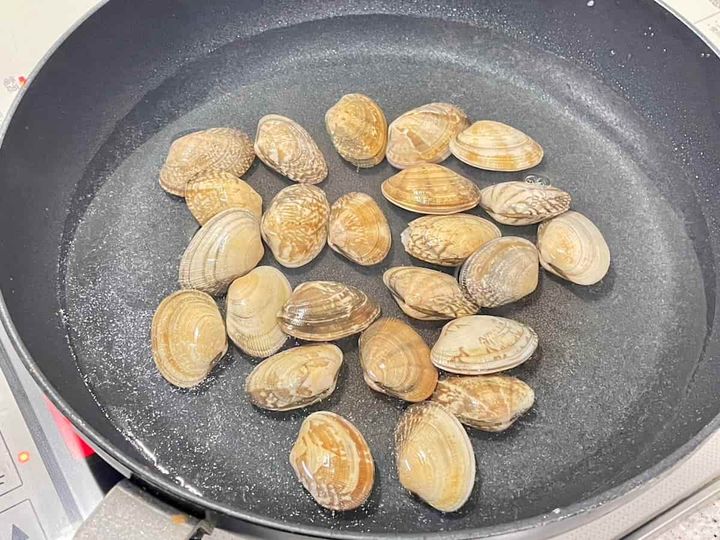 みつばとあさりのたまごとじあんかけパスタ