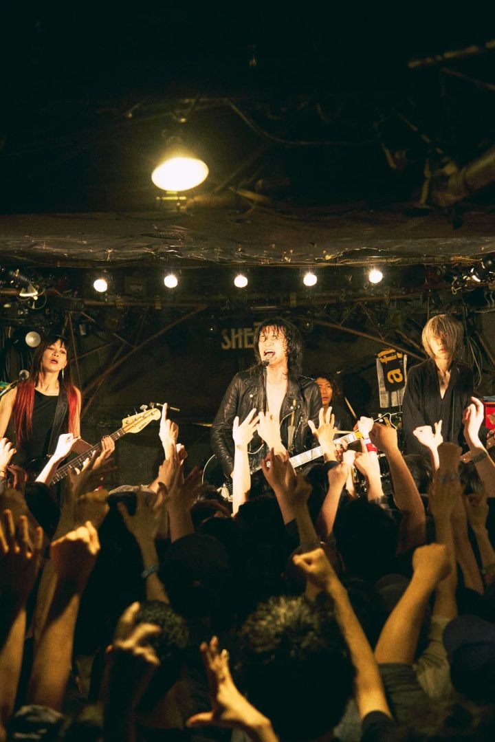 観客と一体となるa flood of circleのライブシーン