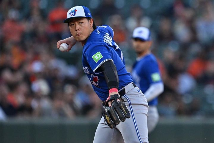 ブルージェイズの岡本和真（C）Getty Images