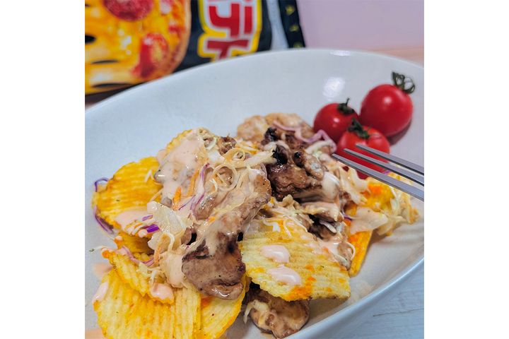ピザポテトのケバブ風（お皿に盛ったらこんな感じ！）