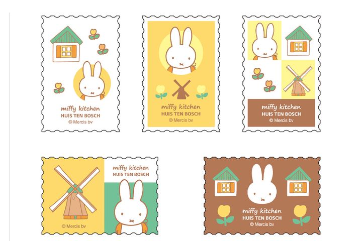 HUIS TEN BOSCH×みっふぃーきっちん 切手型フレークシール