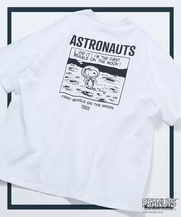 「PEANUTS/ピーナッツ 別注 ビッグシルエット バックプリント クルーネックTシャツ/ASTRONAUTS 【限定展開】(ホワイト)」(4994円)