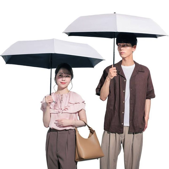 SUN DEFENCE 腕までしっかり隠れる！大きな遮光日傘 GREIGE ver.