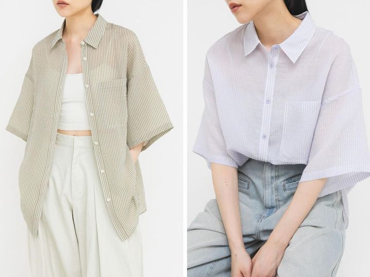 画像: 「シアーストライプBIGシャツ」各￥6,600 出典：KBF