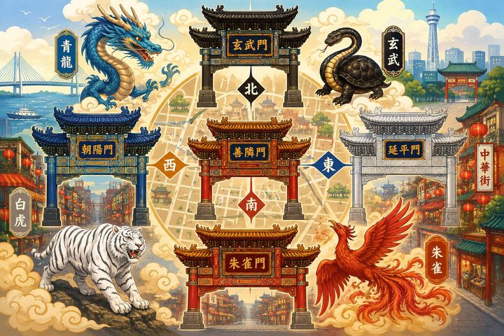 実は10基の門がそれぞれ方角を守っていた！『横浜中華街』に込められた中国伝統の都市設計思想と知られざる事情