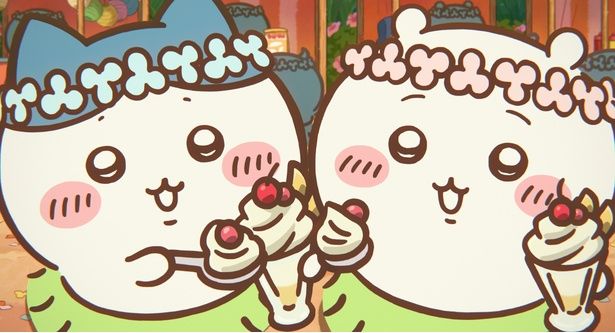 【画像を見る】ある島で熱烈な歓迎を受けるちいかわたちだったが…？ [c]ナガノ／2026「映画ちいかわ」製作委員会