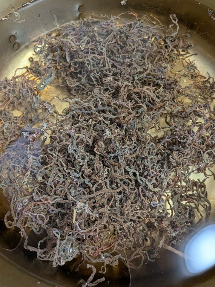 乾燥ぜんまいを水煮の状態にする