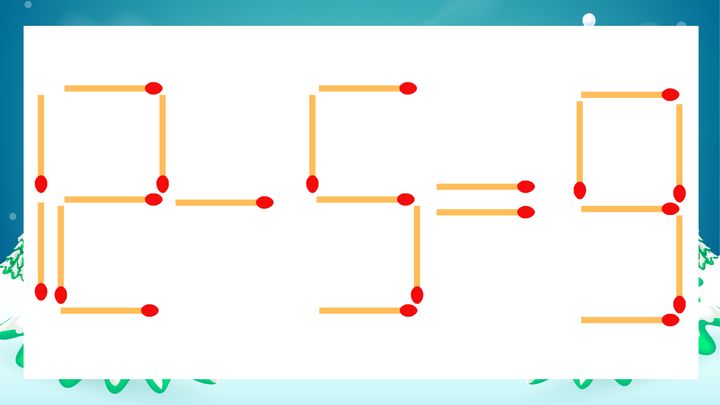 【マッチ棒クイズ】1本だけ動かして正しい式に：12-5=9？の問題画像
