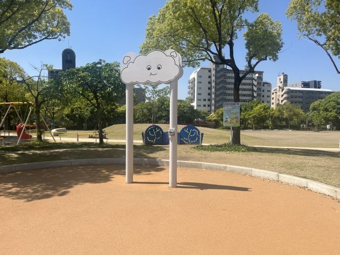百道中央公園 ミストシャワー遊具
