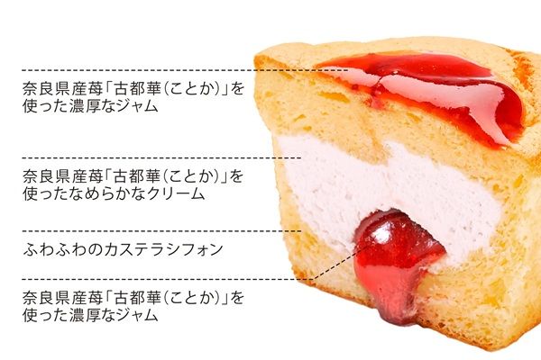【大阪府大阪市・愛知県名古屋市】「黒船」から奈良県ブランド苺、古都華を使ったカステラシフォンとゼリーソーダが登場