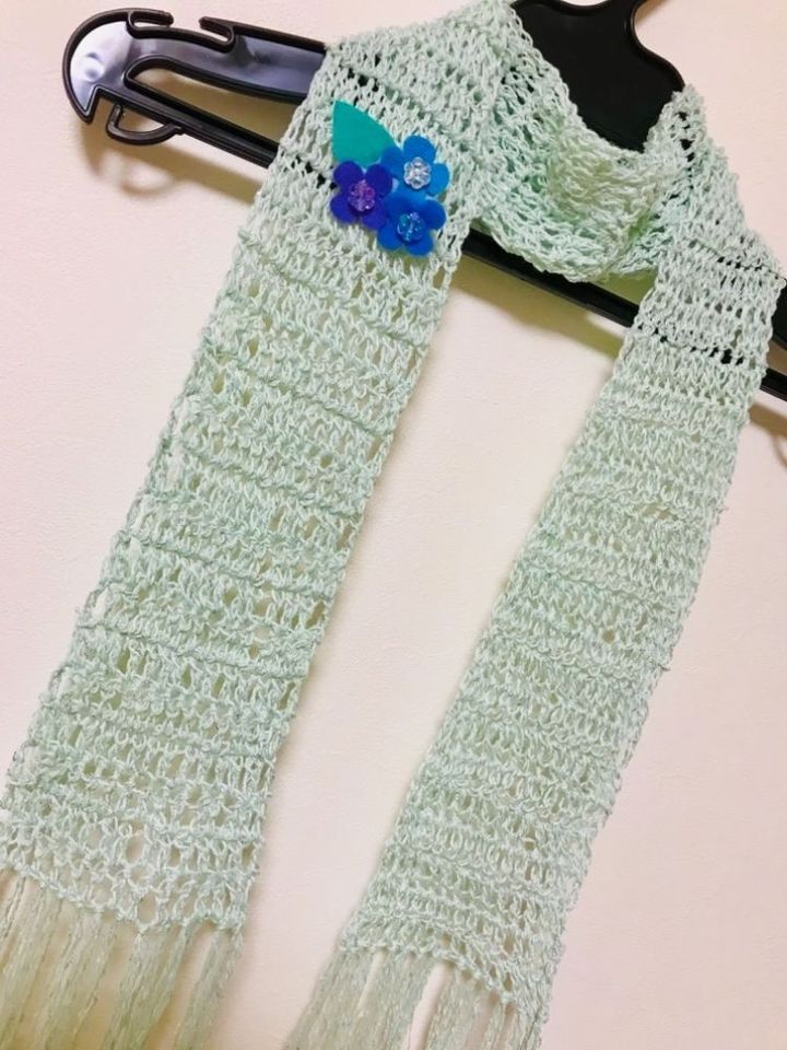 ③ストールのアクセントに！フェルト紫陽花ブローチ
