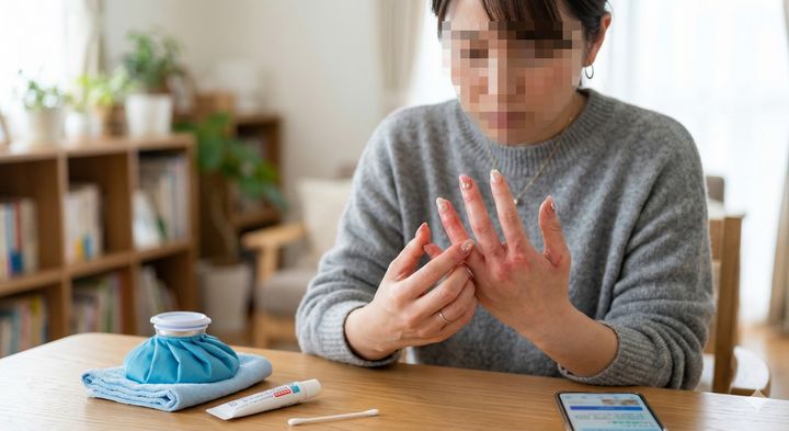 アレルギーが手に出てしまった30代女性