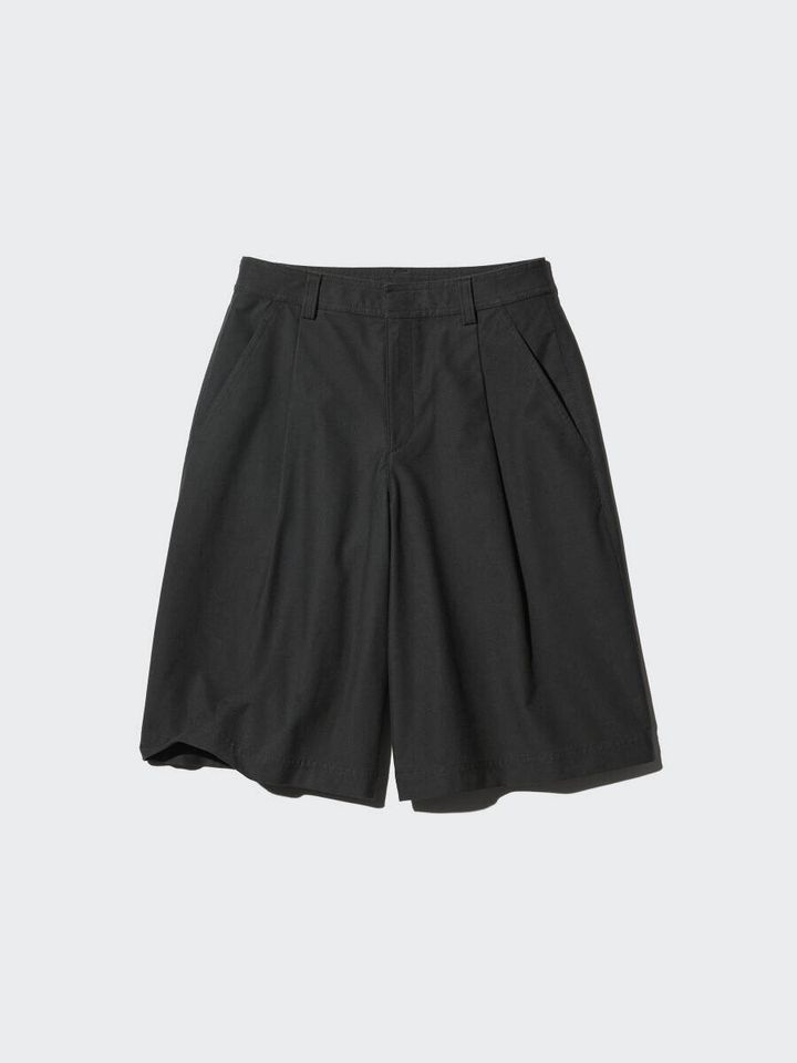 2026夏ユニクロ値下げ大人女性おすすめ黒ジャージータックハーフパンツ