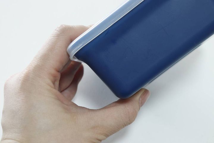 ザルつきパック スクエア 580ml ネイビー 形状
