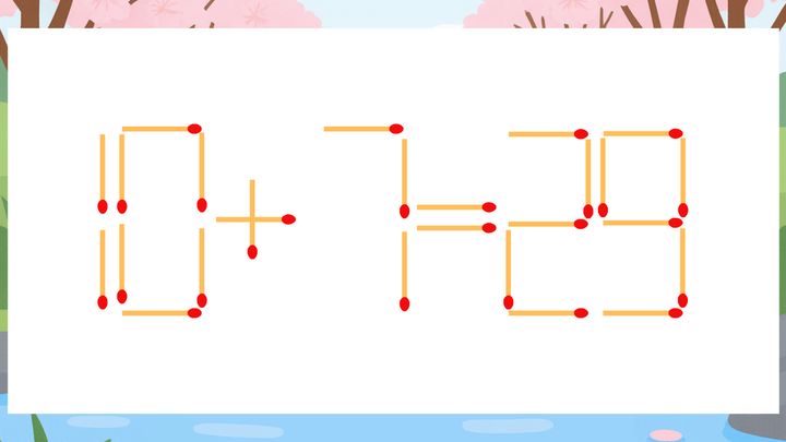 【マッチ棒クイズ】1本だけ動かして正しい式に：10+7=29？の問題画像