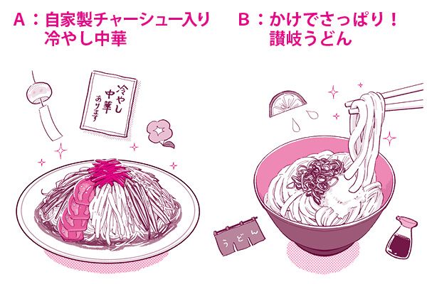 Q.ランチはサクッと麺類で。そんなときは？