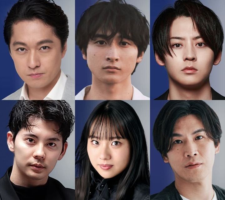 舞台『キングダムII‐継承‐』に出演する（上段左から）渡辺大、小関裕太、牧島輝、（下段左から）飯作雄太郎、森莉那、篠崎大悟 width=