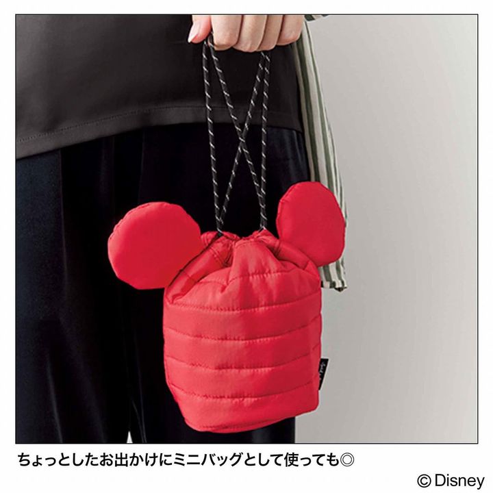 ミッキーマウス シェイプの巾着＆総柄ポーチ