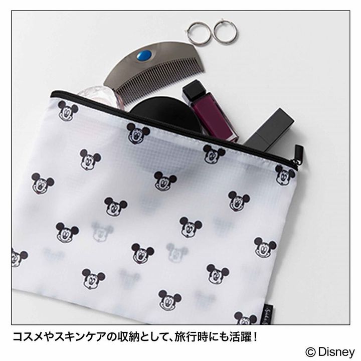 ミッキーマウス シェイプの巾着＆総柄ポーチ