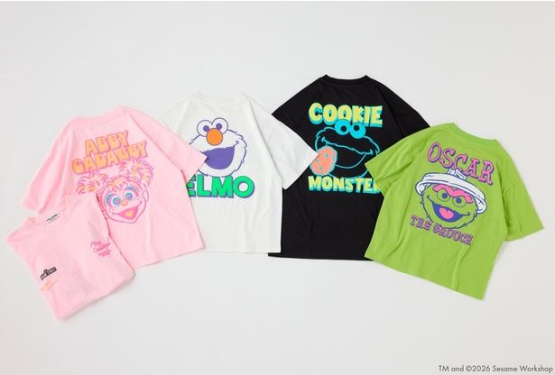 「(SESAME STREET) アソートキャラTシャツ」(各4400円)