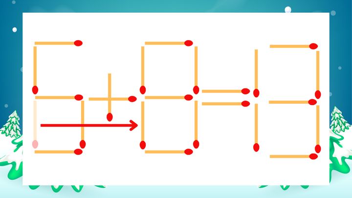 【マッチ棒クイズ】1本だけ動かして正しい式に：6+9=13？の解答画像