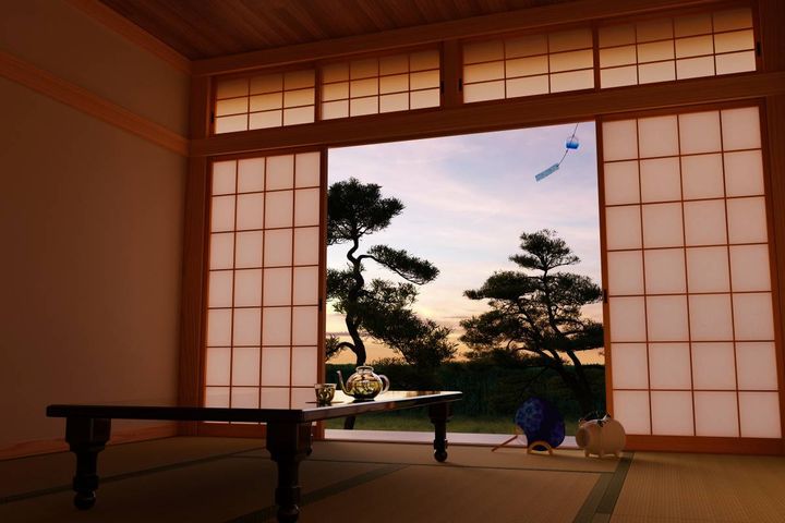 和室 家庭運 上がる 風鈴