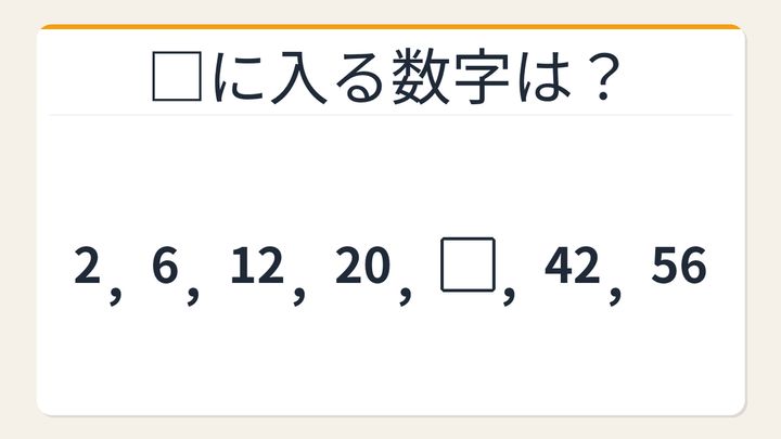 【数列クイズ】ひらめき力が試される！隠れた階差の秘密の問題画像