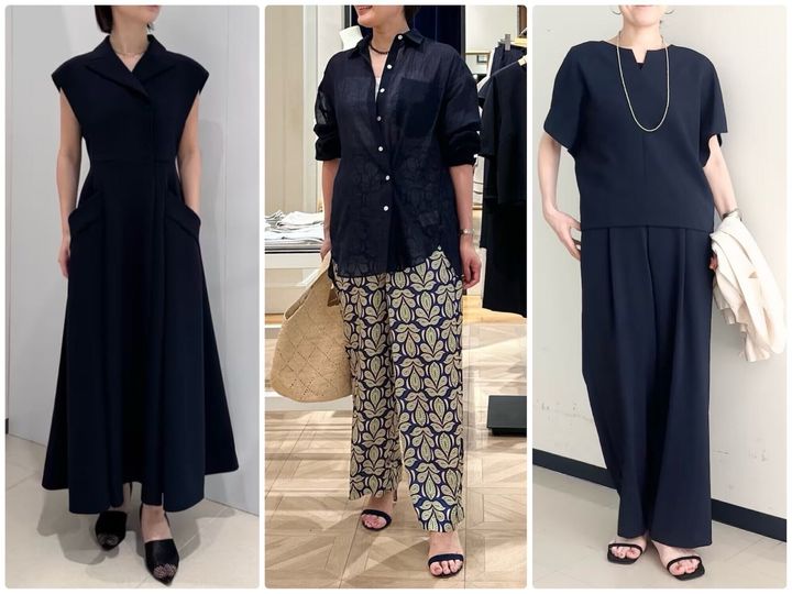 初夏には、黒より軽やかで涼しげに着られる「ネイビー」がおすすめ。40代50代の女性が上品＆きれい見えする「旬のネイビーコーデ」をご紹介します。※画像出典：WEAR