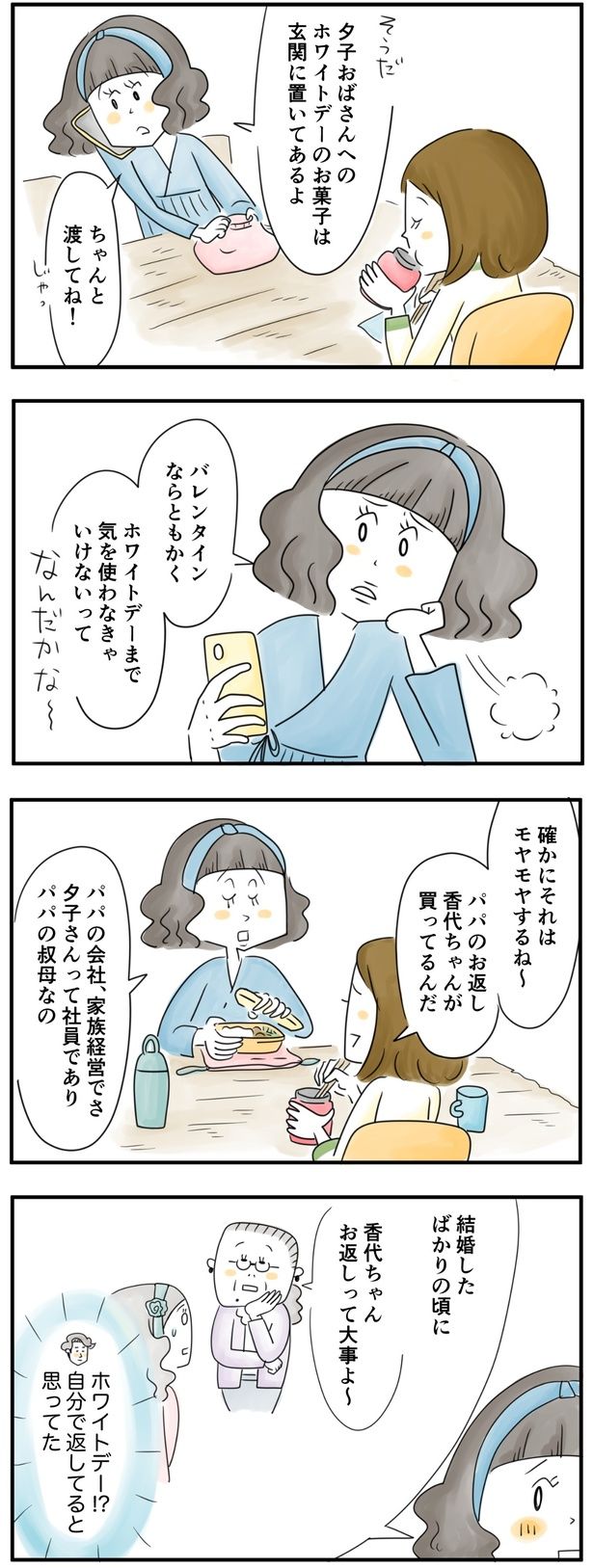夫のホワイトデーの準備も妻が… （C）とげとげ。／レタスクラブ
