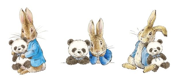 上野エリアでの施策にあわせて新たに描き起こされた、ピーターとパンダのオリジナルアート3点