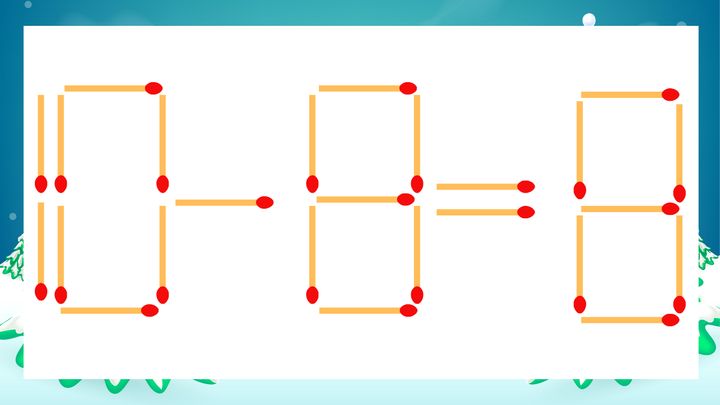 【マッチ棒クイズ】1本だけ動かして正しい式に：10-8=8？の問題画像
