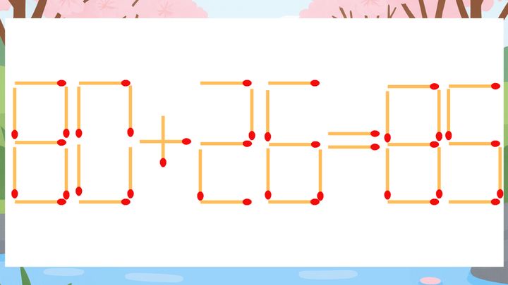 マッチ棒クイズ】1本だけ動かして正しい式に：80+26=85？ | TRILL