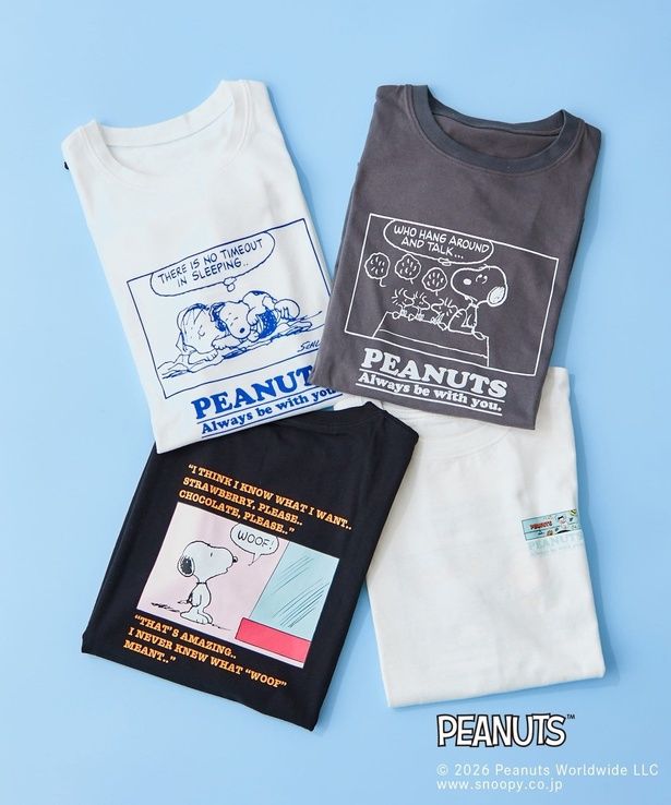 「BIRTHDAY BAR」から「PEANUTS」のコミックアートをプリントしたTシャツ2種が登場