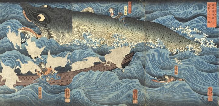 「讃岐院眷属をして為朝をすくふ図」嘉永4年(1851) 個人蔵