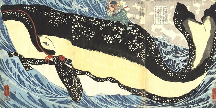 「宮本武蔵と巨鯨」弘化4年(1847)頃 個人蔵