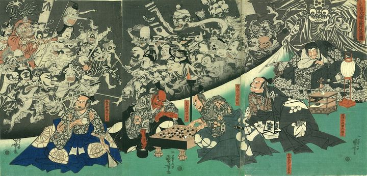 「源頼光公舘土蜘作妖怪図」天保14年(1843) 個人蔵