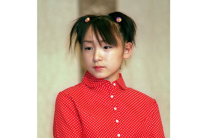 かごちゃん、あいぼん、の愛称で親しまれる元モーニング娘。の加護亜依さん（撮影時：2001年04月16日、時事）