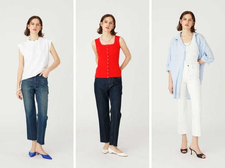 画像: 「Flare denim pants 」左Aging blue ￥53,900、中央Indigo・右Off white各￥36,300【ユニオンランチ】 出典：ロンハーマン