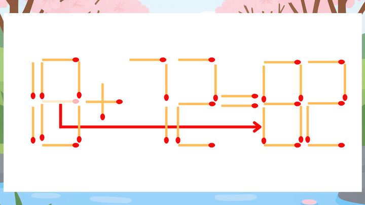 【マッチ棒クイズ】1本だけ動かして正しい式に：18+72=92？の解答画像
