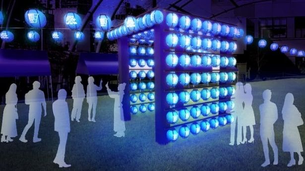 JFAクラウドファンディングやパートナー社による応援提灯を展示。初日6月11日(木)夜には点灯式が開催される予定